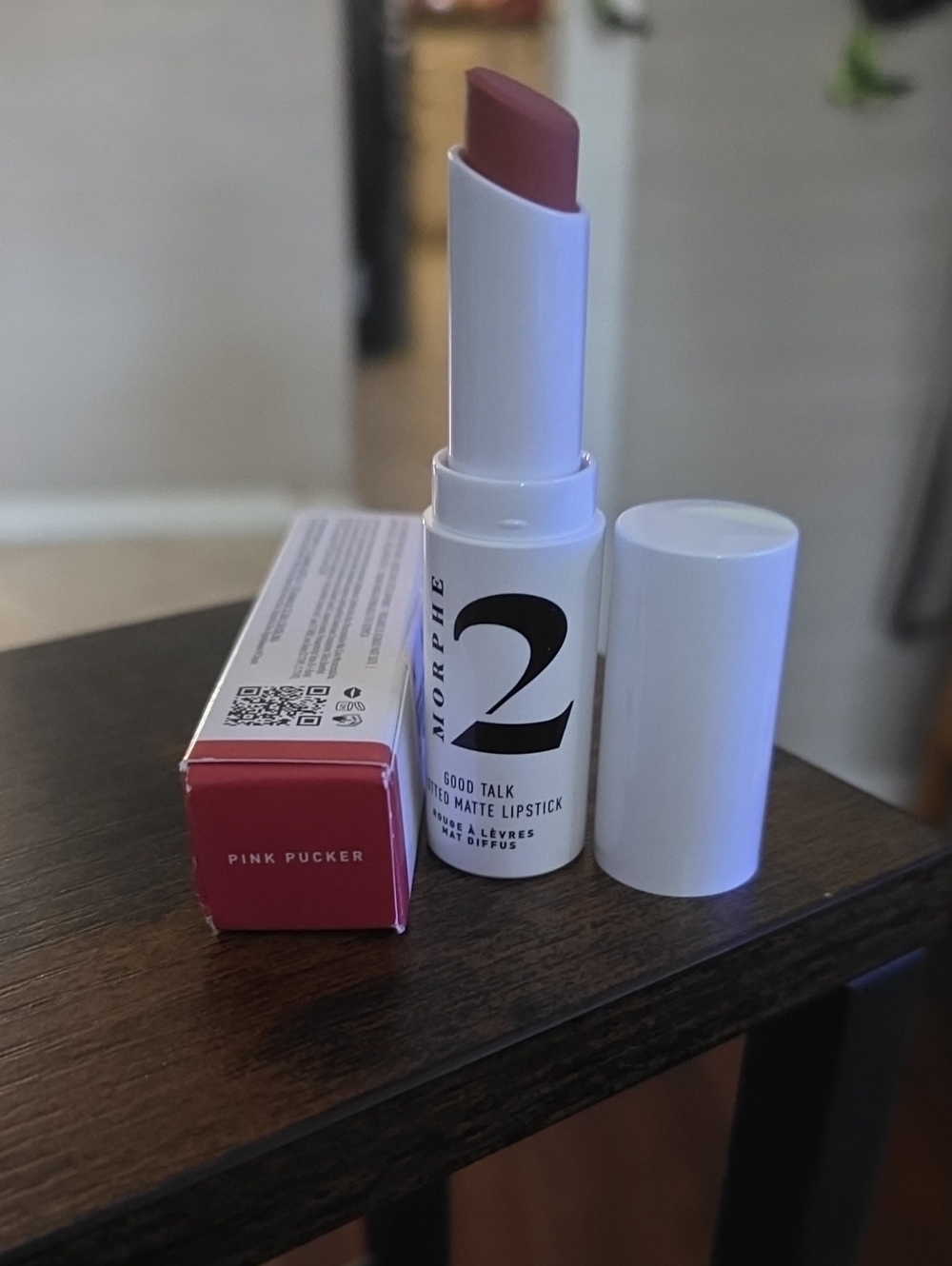 Morphe Good Talk Tinted Matte Lipstick — Soft Rose Pink